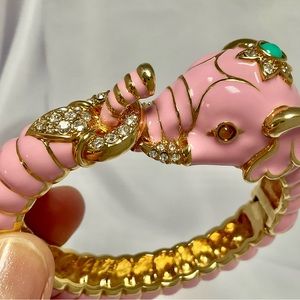 JKL Raj Elephant Bangle Bracelet, Rhinestones & Jems, VINTAGE